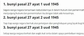 Pasal 27 Ayat 1 Uud 1945 Artinya